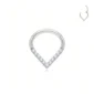 Piercing Clicker Titane - Élégance Angulaire & Zircons (variante couleur argenté 8 mm)