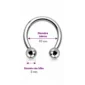 Piercing Fer à Cheval 10 mm Titane Filetage Interne & Double Bille.