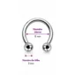 Piercing Fer à Cheval 8 mm Titane Filetage Interne & Double Bille.