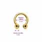 Piercing Fer à Cheval Titane Doré Anodisé à Filetage Interne 16G 6 mm