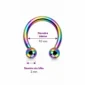 Piercing Fer à Cheval Titane Multicolore Anodisé à Filetage Interne 16G 10 mm