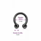 Piercing Fer à Cheval Titane Noir Anodisé à Filetage Interne 16G 6 mm