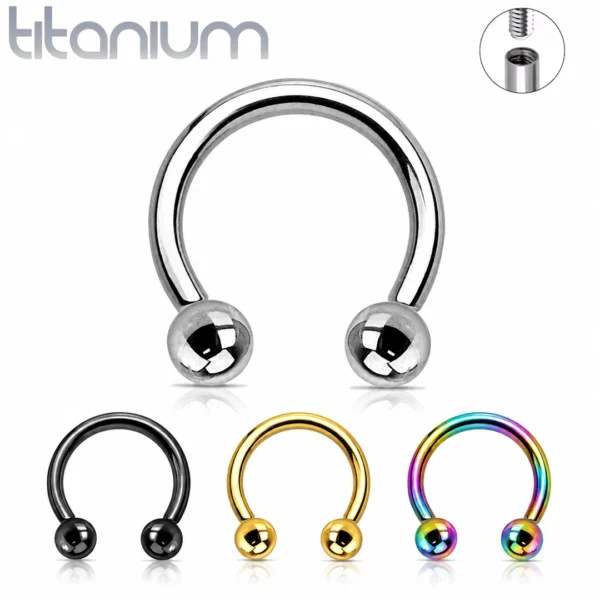 Piercing Fer à Cheval Titane à Filetage Interne 16G 6 à 12 mm Piercing Fer à Cheval Titane à Filetage Interne 16G 6 à 12 mm.