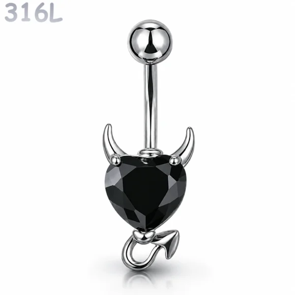 Piercing Nombril Banane Cœur Démoniaque Zirconium Piercing Nombril Banane Cœur Démoniaque Zirconium.