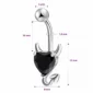 Piercing Nombril Banane Cœur Démoniaque Zirconium (dimensions).