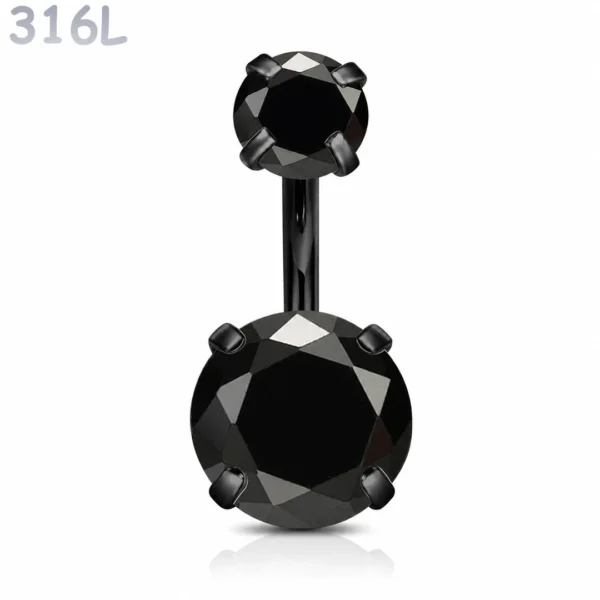 Piercing Nombril Banane Pierres Facettées Noires Piercing Nombril Banane Pierres Facettées Noires.