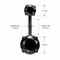 Piercing Nombril Banane Pierres Facettées Noires (dimensions).