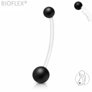 Piercing Nombril Grossesse Bioflex Billes Noires.