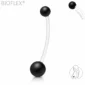 Piercing Nombril Grossesse Bioflex Billes Noires.