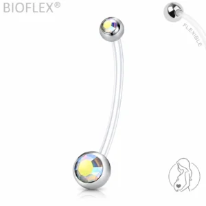 Piercing Nombril Grossesse Bioflex Zirconiums Facettés.