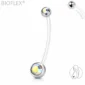 Piercing Nombril Grossesse Bioflex Zirconiums Facettés.