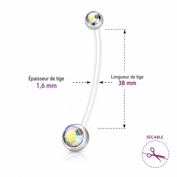 Piercing Nombril Grossesse Bioflex Zirconiums Facettés (dimensions) Piercing Nombril Grossesse Bioflex Zirconiums Facettés (dimensions).