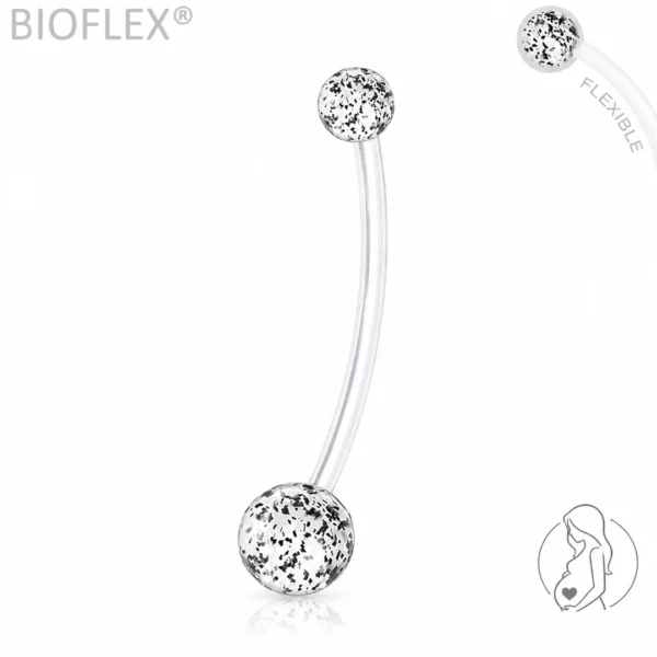 Piercing Nombril Grossesse en Bioflex Billes Pailletées Piercing Nombril Grossesse en Bioflex Billes Pailletées.