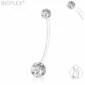 Piercing Nombril Grossesse en Bioflex Billes Pailletées.