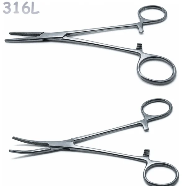 Pince Kocher Acier 316L Droite ou Courbée Pince Kocher Acier 316L Droite ou Courbée.