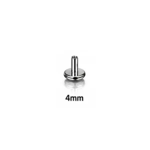 Tige Piercing Labret 4 mm Titane ASTM-F136 16G à Filetage Interne.