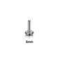 Tige Piercing Labret 6 mm Titane ASTM-F136 16G à Filetage Interne.