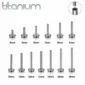 Tige Piercing Labret Titane ASTM-F136 16G à Filetage Interne.
