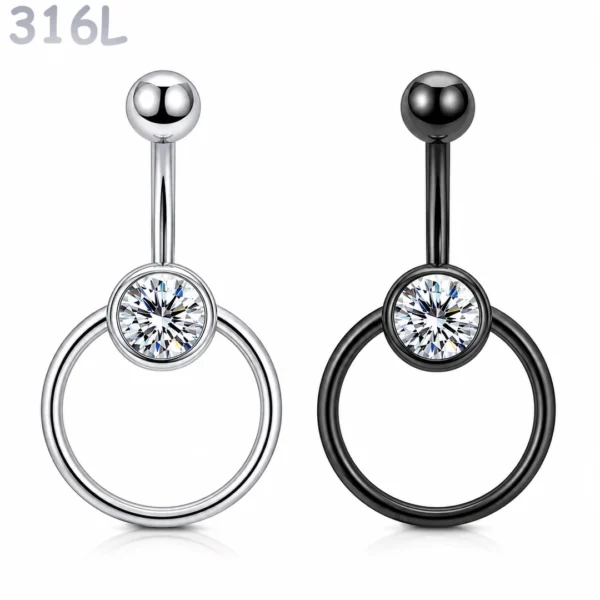 Piercing Nombril Anneau CBR Suspendu & Zirconium Piercing Nombril Anneau CBR Suspendu & Zirconium.