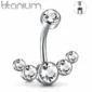 Piercing Nombril Banane Titane Dégradé de Zirconiums.