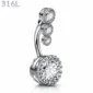 Piercing Nombril Banane Zirconiums Dégradés Acier 316L.