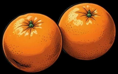 Deux oranges, symbolique des piercings aux tétons.