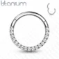 Anneau Charnière Titane ASTM-F136 Poli à Arc Pavé de Zirconiums 6-12 mm.