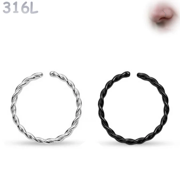 Anneau Tressé Flexible 0,8 mm pour Piercing de Narine.