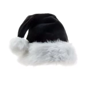 Bonnet de Noël noir en peluche.