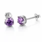 Boucles d’Oreilles Argent 925 aux Améthystes Violettes.