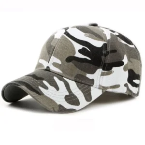Casquette Baseball Camouflage Gris Réglable.