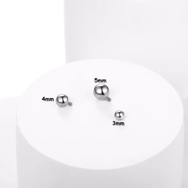 Embout Piercing Bille en Titane 3mm 4mm 5mm Embout Piercing Bille en Titane 3mm 4mm 5mm.