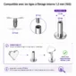 Embout Piercing Cœur en Titane (compatibilité).