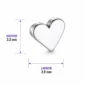 Embout Piercing Cœur en Titane (dimensions).