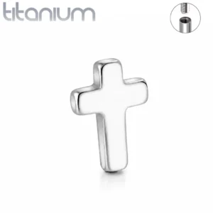 Embout Piercing Croix en Titane (pour tige filetage interne).
