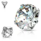 Embout Piercing Titane G23 Zirconium Blanc Griffé.