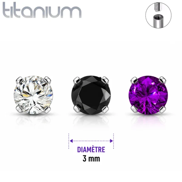 Embout Piercing Titane G23 Zirconium Griffé Embout Piercing Titane G23 Zirconium Griffé.