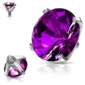 Embout Piercing Titane G23 Zirconium Violet Griffé.