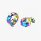 Faux Piercing Anneau Clip Oreille à Bordure Large 4 mm Acier Multicolore PVD.