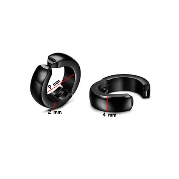 Faux Piercing Anneau Clip Oreille à Bordure Large 4 mm (variante acier noir PVD) Faux Piercing Anneau Clip Oreille à Bordure Large 4 mm (variante acier noir PVD).