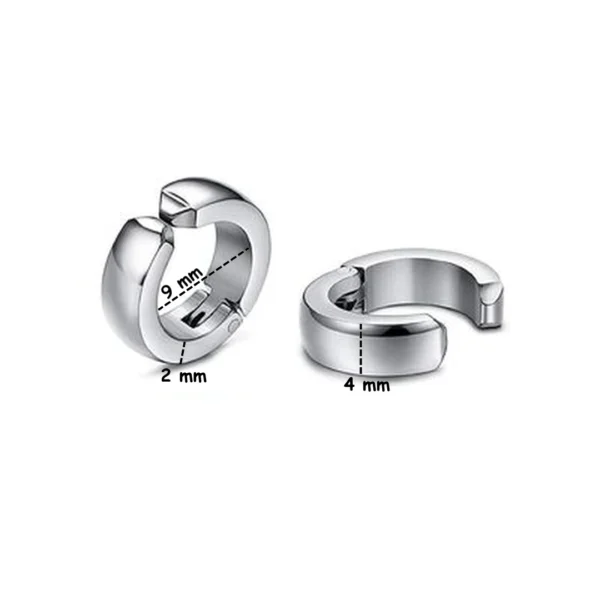 Faux Piercing Anneau Clip Oreille à Bordure Large 4 mm (variante acier poli) Faux Piercing Anneau Clip Oreille à Bordure Large 4 mm (variante acier poli).