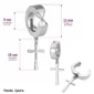 Faux Piercing Clip Oreille avec Croix Gothique Acier 316L Poli.