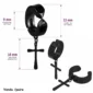 Faux Piercing Clip Oreille avec Croix Gothique Acier Inoxydable Noir PVD.
