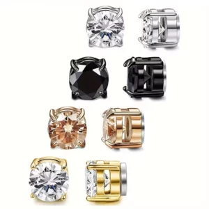 Faux Piercing Magnétique Oreille Zircon - 4 Coloris.