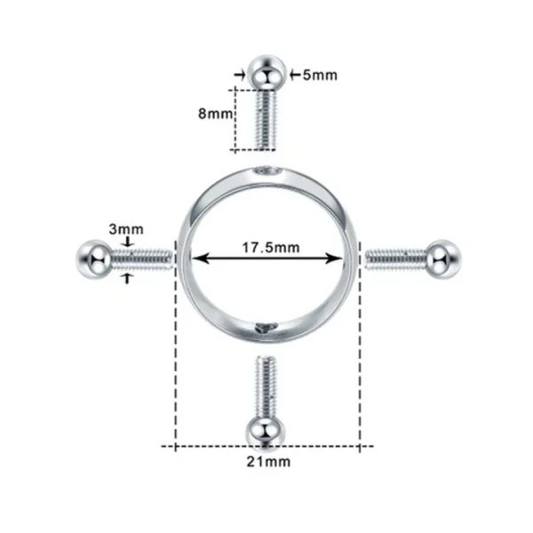 Faux Piercing Téton en Acier à 4 Vis de Serrage (dimensions) Faux Piercing Téton en Acier à 4 Vis de Serrage (dimensions).