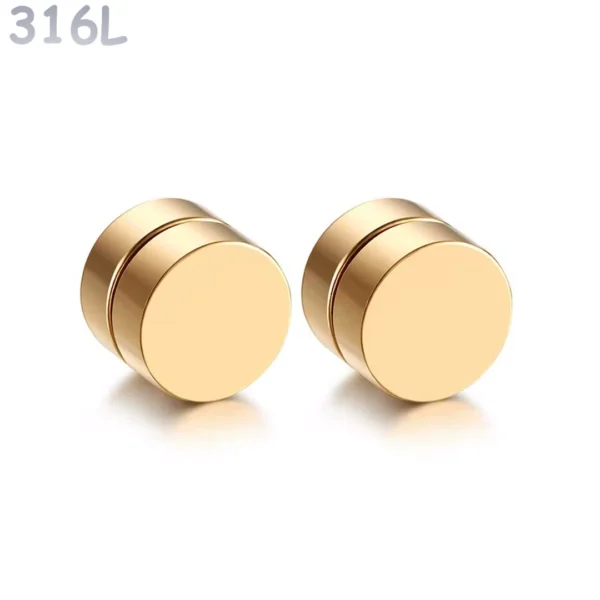 Faux Plug Oreille Magnétique Acier 316L Doré PVD (Paire) Faux Plug Oreille Magnétique Acier 316L Doré PVD (Paire).