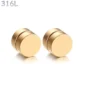 Faux Plug Oreille Magnétique Acier 316L Doré PVD (Paire).