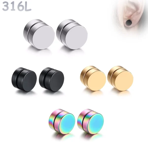 Faux Plug Oreille Magnétique Acier 316L (Paire).