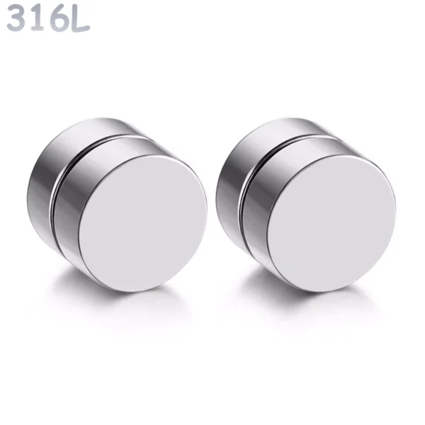 Faux Plug Oreille Magnétique Acier 316L Poli (Paire) Faux Plug Oreille Magnétique Acier 316L Poli (Paire).