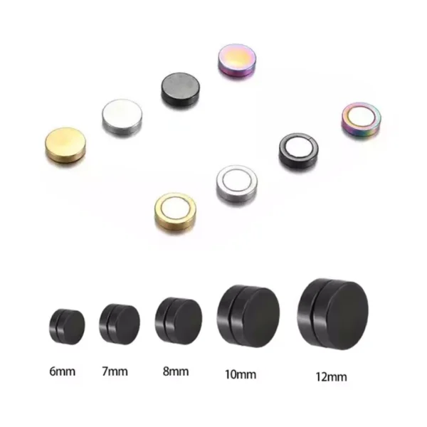 Faux Plug Oreille Magnétique Acier Chirurgical 316L (dimensions) Faux Plug Oreille Magnétique Acier Chirurgical 316L (dimensions).